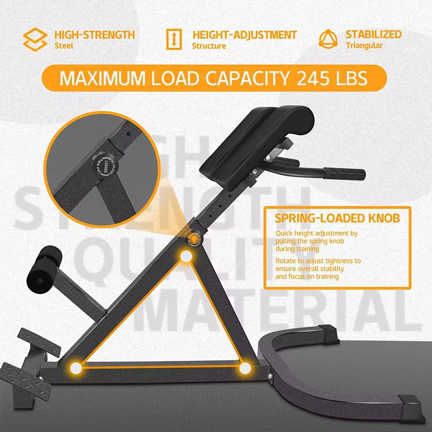 Roman Chair Back Extension Machine Lower Back Hyperextension Bench-2