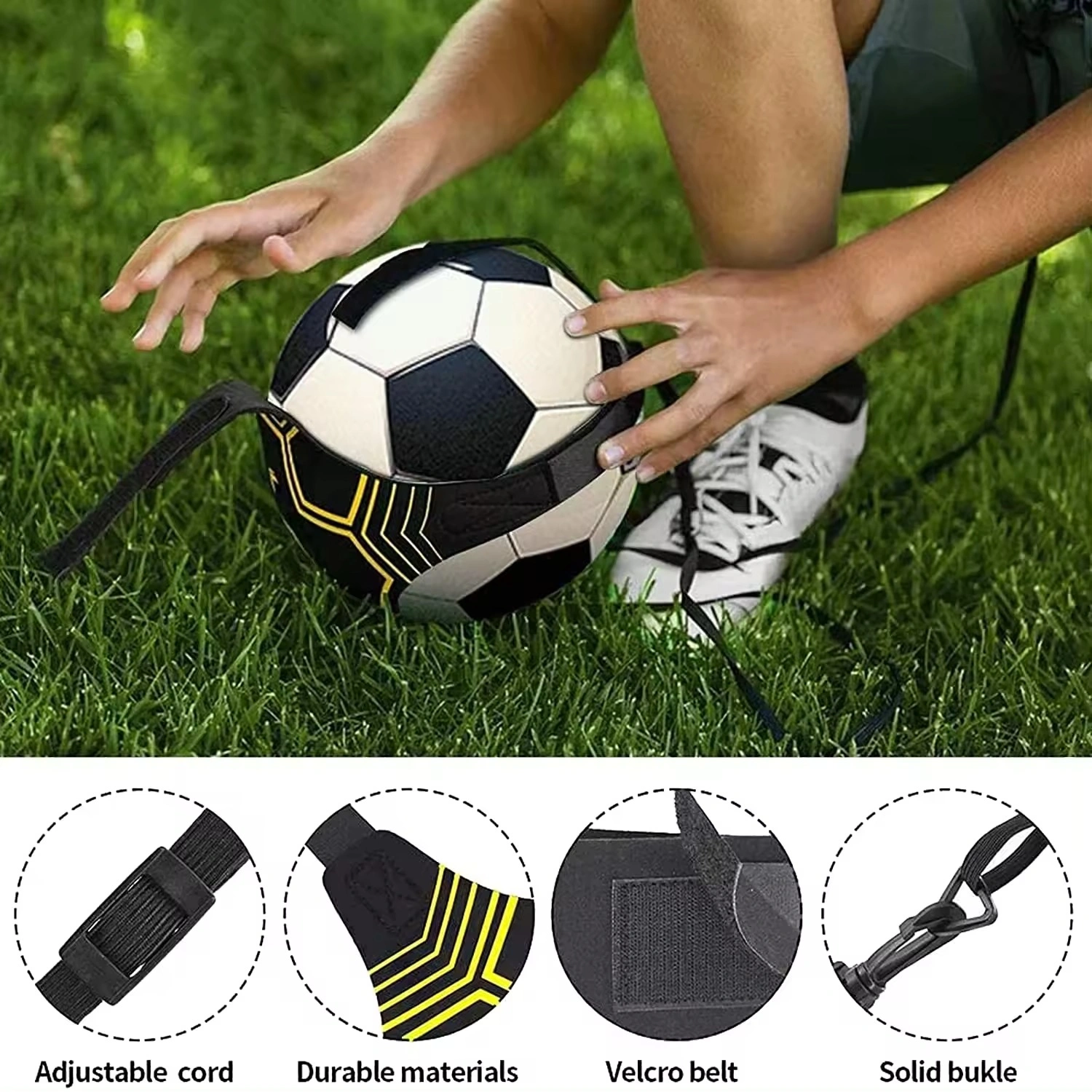 Soccer Trainer Adjustable Football Kick Training Equipment Control-3