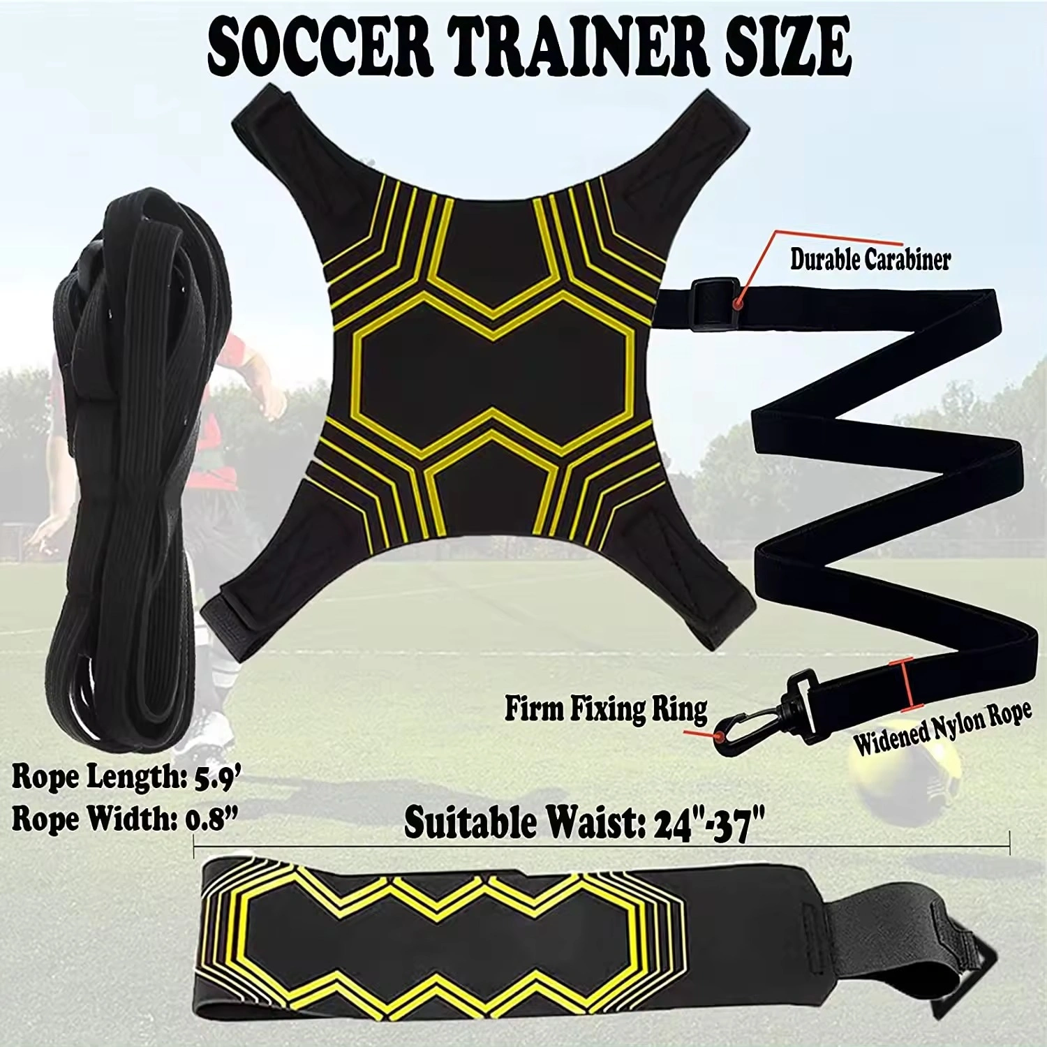 Soccer Trainer Adjustable Football Kick Training Equipment Control-4