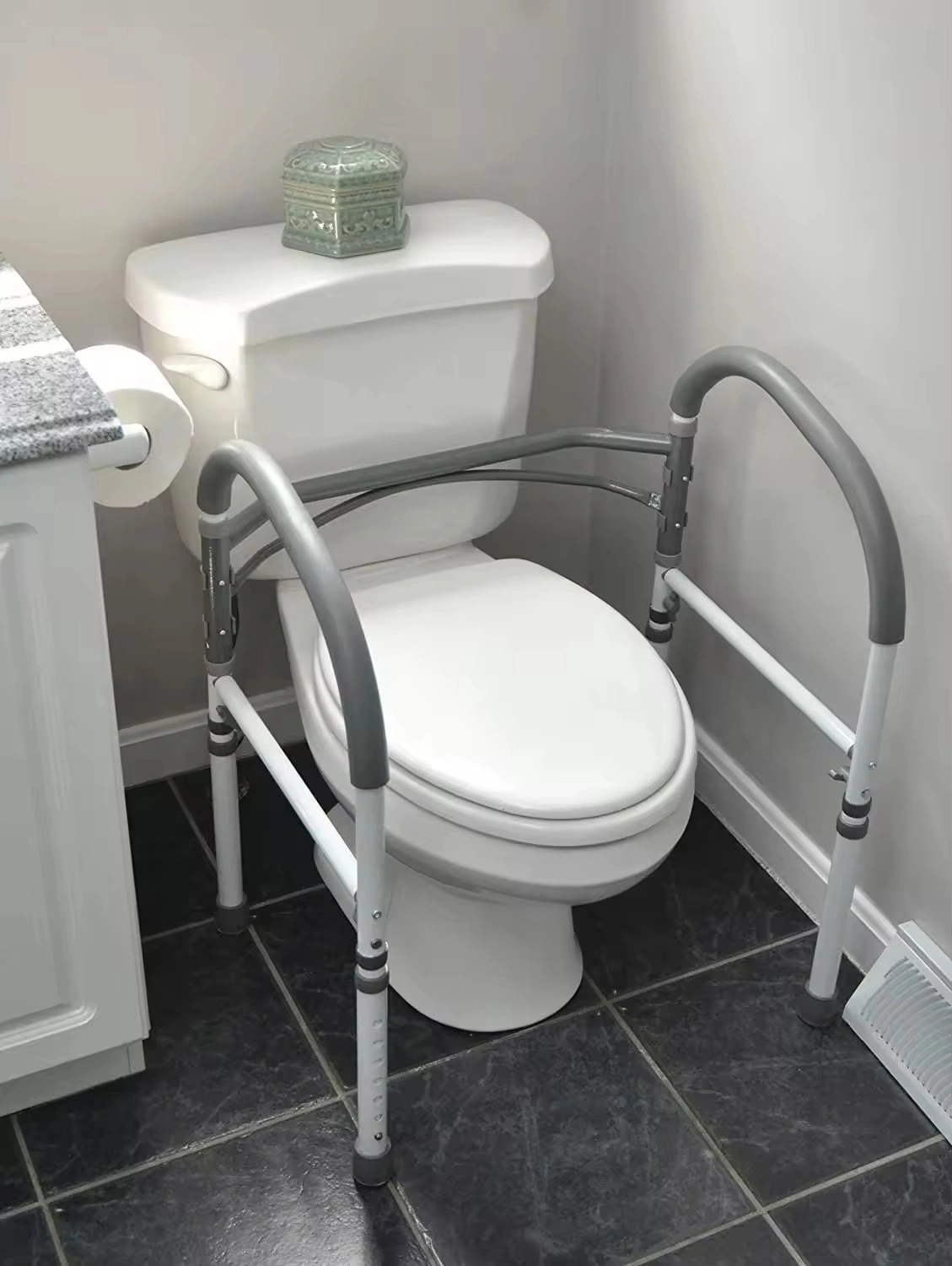 Bathroom Safety Toilet Rail - Adjustable Toilet Safety Frame Medical Handrail-2