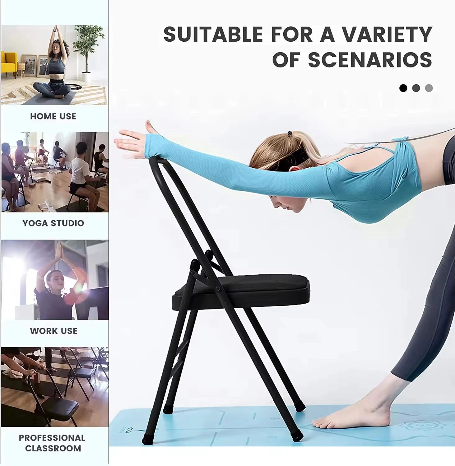 Yoga Chair Portable Folding Yoga Chair with Non Slip Feet Covers-1