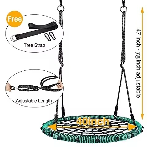 Best Deal 2023 38 Saucer Tree Swing 400 lbs Weight Capacity-1