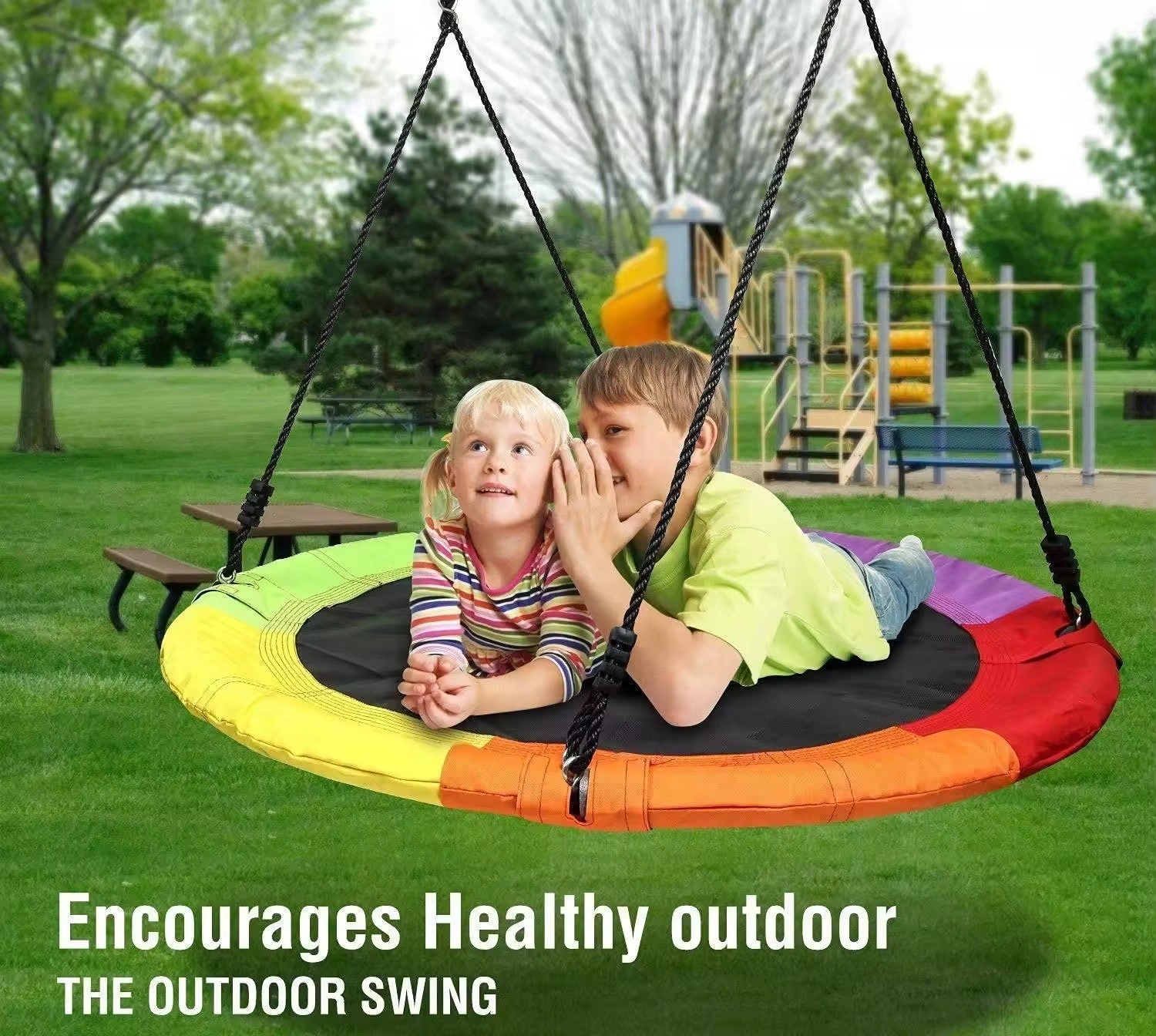 Best deal 2023 40 inches Tree Saucer Swing for Children and Adults with Hanging Straps-4