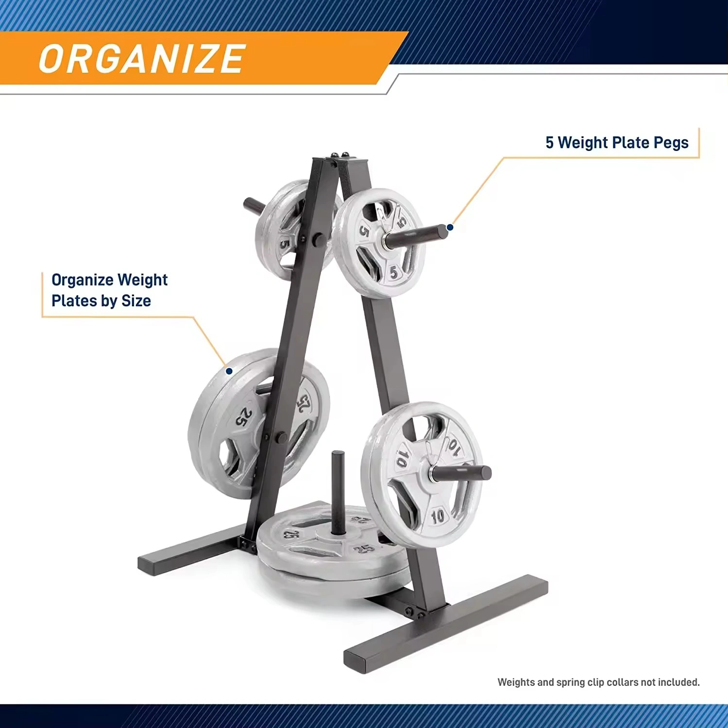 Standard Weight Plate Tree for 1-Inch Plates Home Gym-2