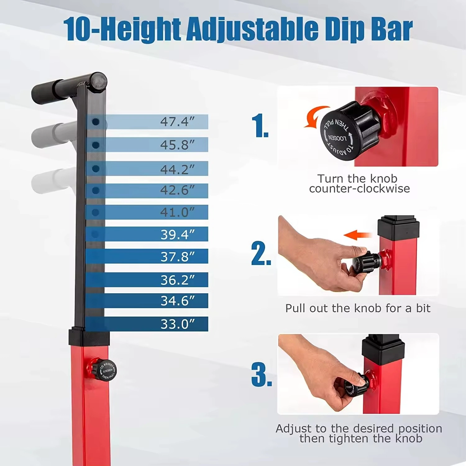 Gym Equipment Adjustable Multi-function Strength Fitness Power Tower Pull Up Dip Bar Station-4