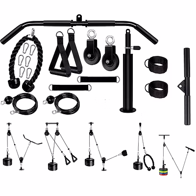 iris weight cable pulley system gym, upgraded fitness lat and lift pulley system attachments