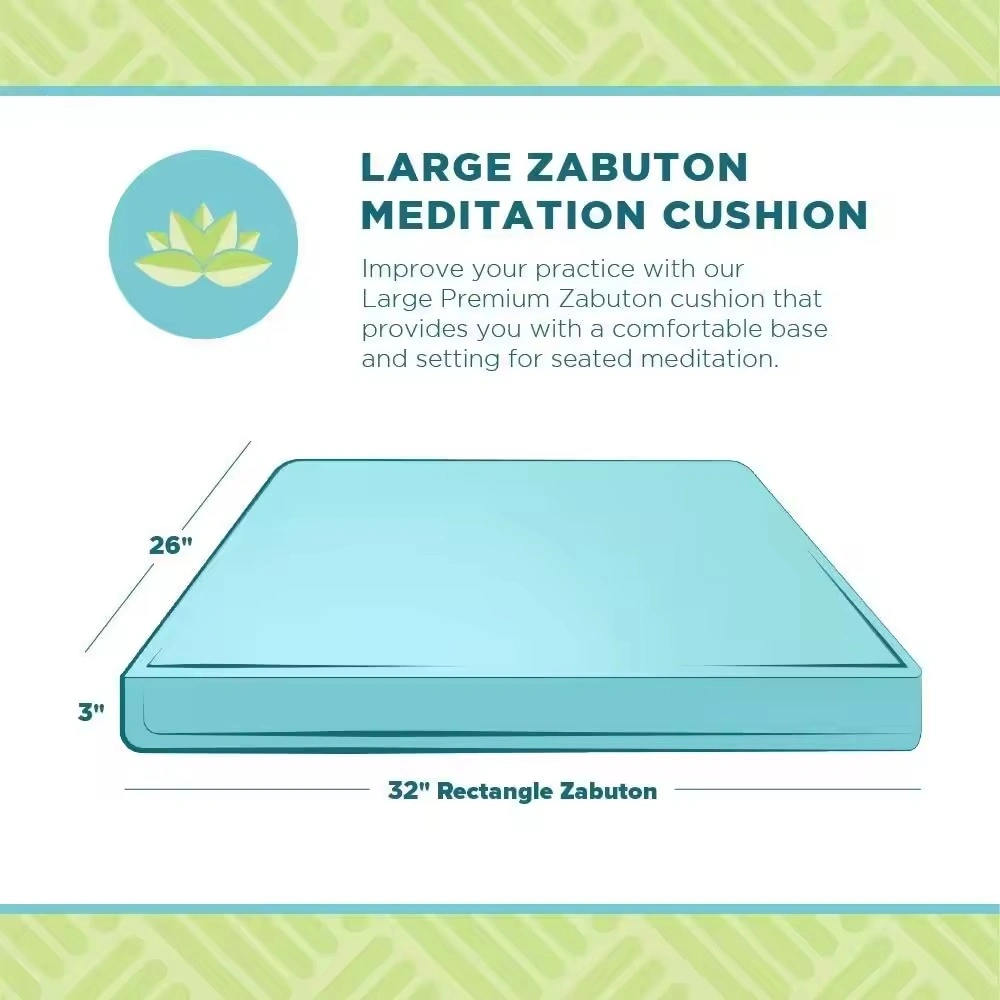 Certified Organic Cotton Meditation Floor Mat - Removable Cover for Easy Cleaning-1