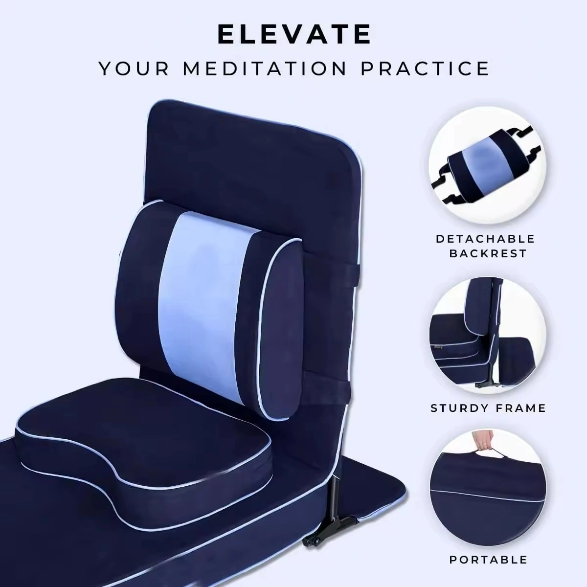 Best Quality Meditation Chair and Yoga Chair w Back Support Cushion-4