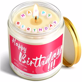 iris birthday scented candle - vanilla, sugar, and buttercream, pure soy wax candle