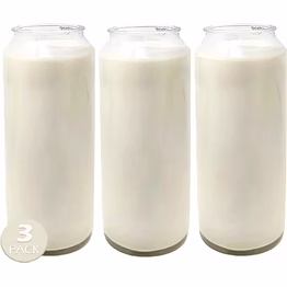 iris unscented white devotional prayer glass container candle, premium wax candles
