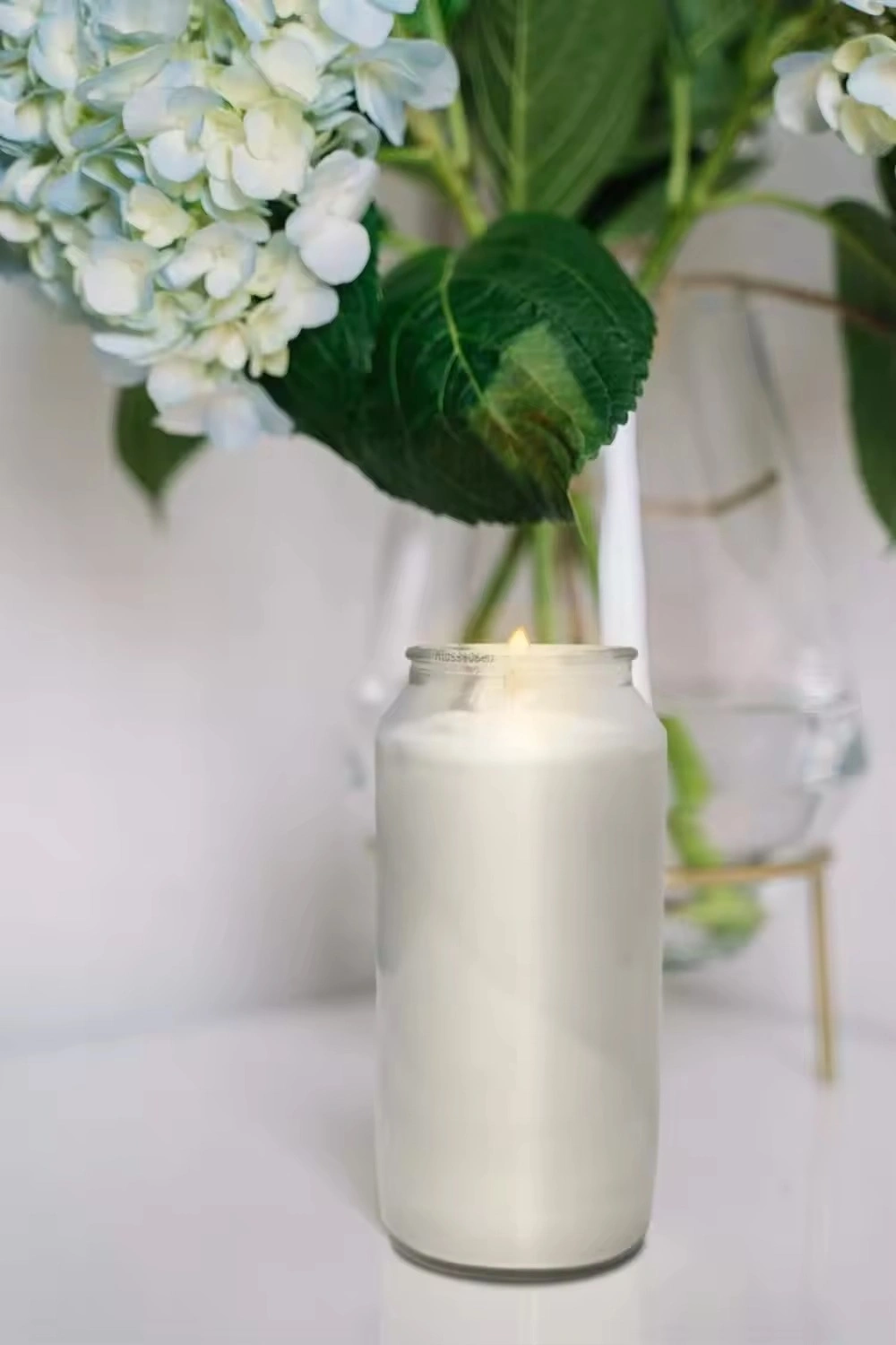 Unscented White Devotional Prayer Glass Container Candle, Premium Wax Candles-2