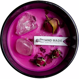 iris hot sale aromatherapy soy wax candle crystals & dried flower candle handmade meditation candles