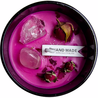 iris hot sale aromatherapy soy wax candle crystals & dried flower candle handmade meditation candles