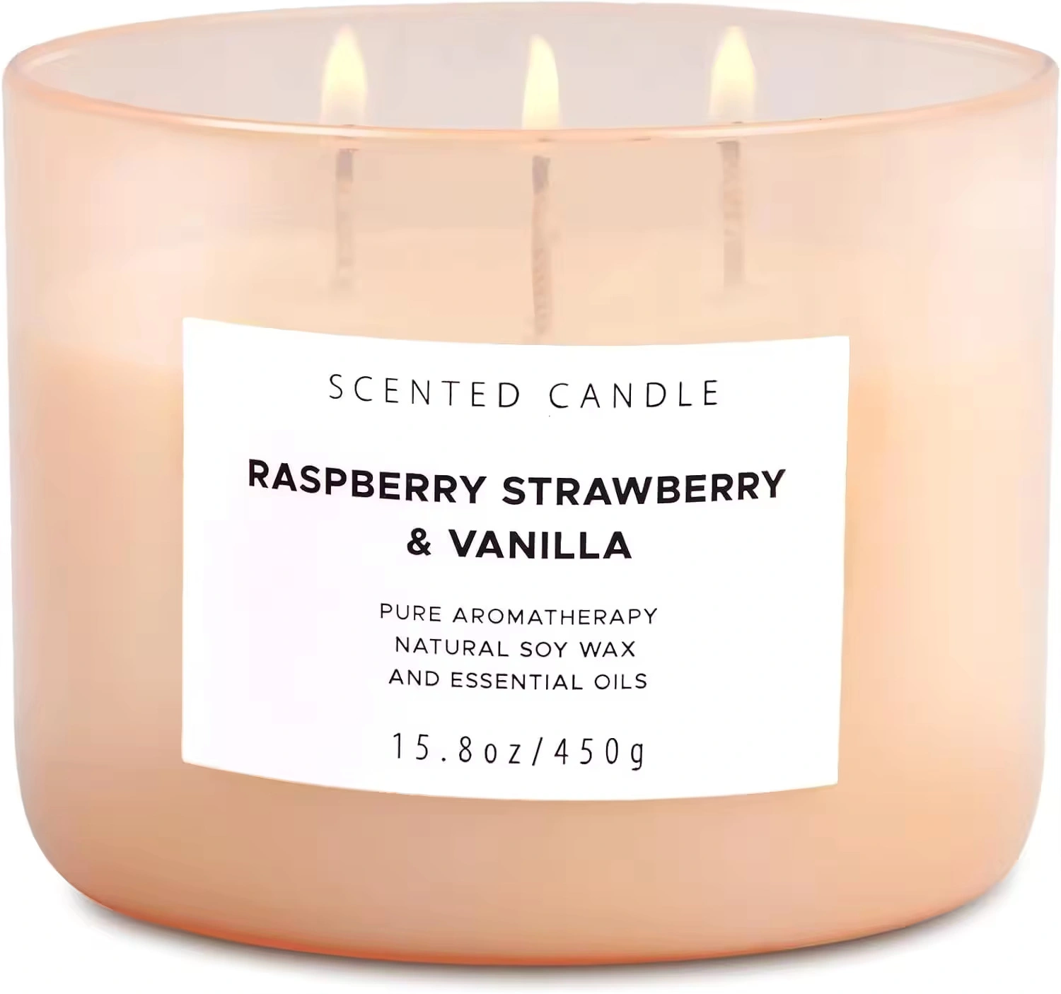 Luxury Candles Raspberry Strawberry Vanilla Scented Natural Candles Calming Aromatherapy Candle-RSC-001