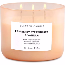 iris luxury candles raspberry strawberry vanilla scented natural candles calming aromatherapy candle