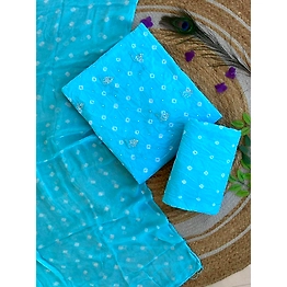 Panigha Handmade Bandhni cotton suits with dupatta