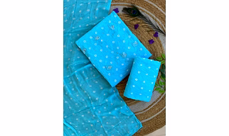Handmade Bandhni cotton suits with dupatta