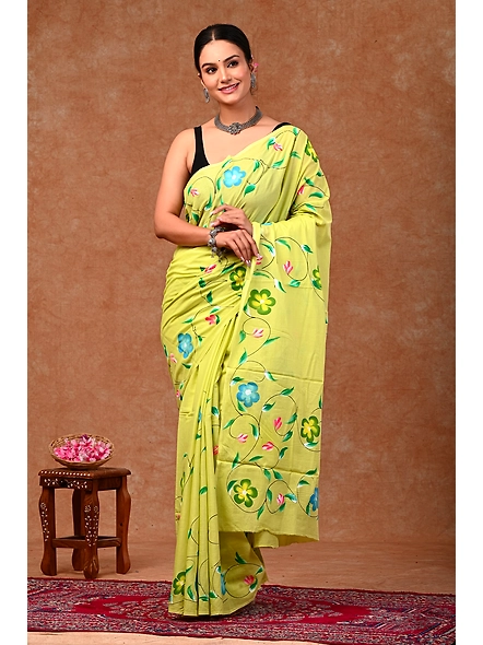 Mulmul cotton handpainted sarees-2