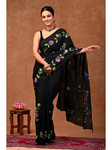 Mulmul cotton handpainted sarees-3