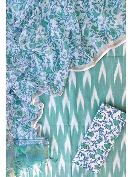 Ikkat cotton dress materials-grey 1-4