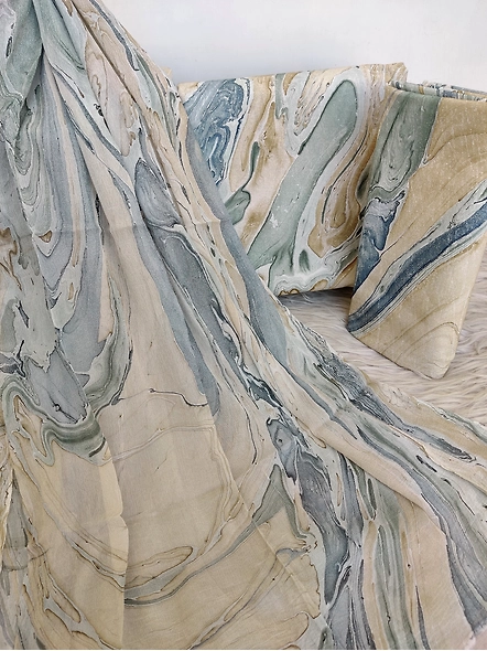 Marble print cotton suits with pure chiffon dupatta-4