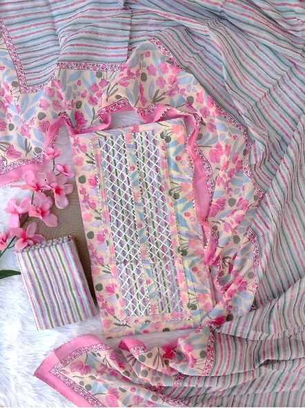 Jaipur block print cotton dress materials-1
