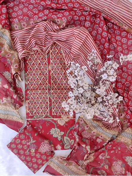 Jaipur block print cotton dress materials-2