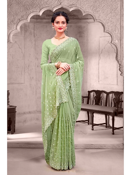 Parvati Multicolor Chiffon Saree-4