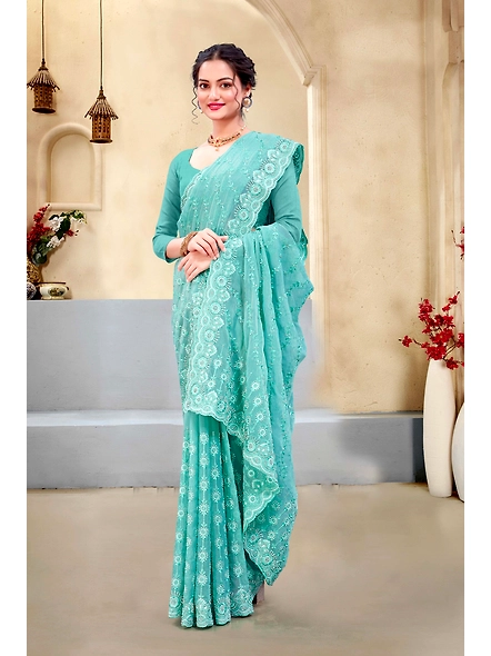 Parvati Multicolor Chiffon Saree-3