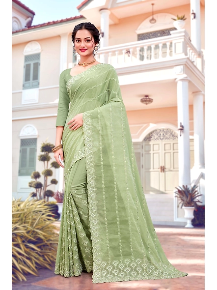 Parvati Multicolor Chiffon Saree