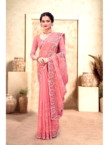 Parvati Multicolor Chiffon Saree-3