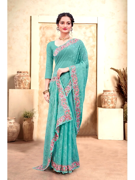 Parvati Multicolor Chiffon Saree-4
