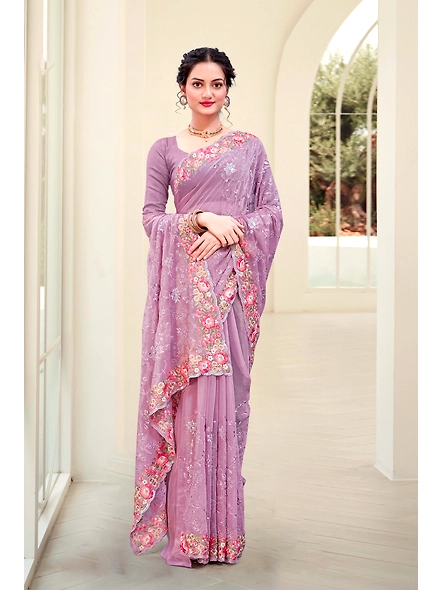 Parvati Multicolor Chiffon Saree-3