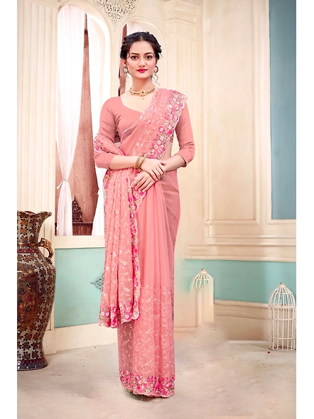 Parvati Multicolor Chiffon Saree-4