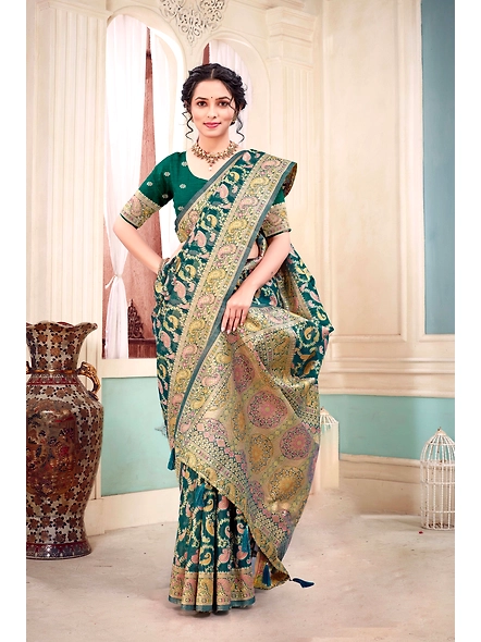 Parvati Multicolor Organza Saree-4