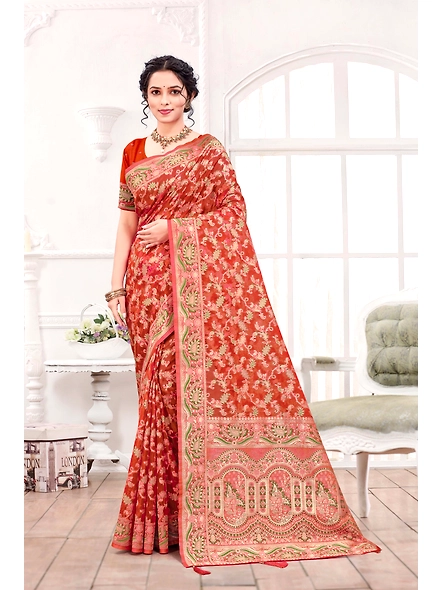 Parvati Multicolor Organza Saree-2
