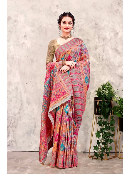 Parvati Multicolor Rapier Silk Saree-4
