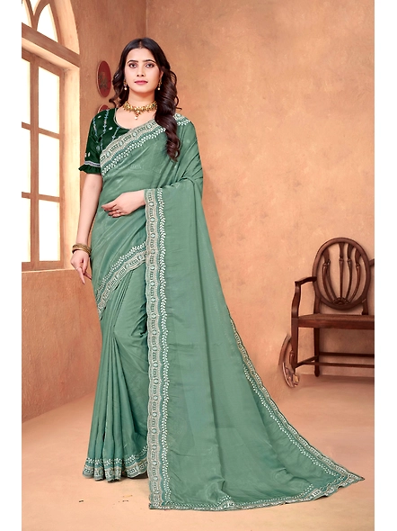 Parvati Multicolor Elaichi Silk Saree-2