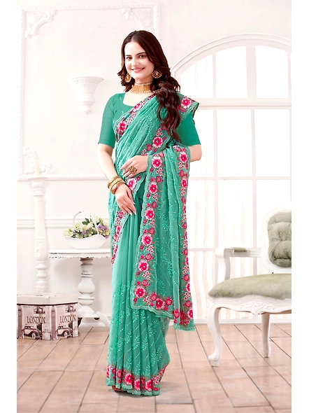 Parvati Multicolor Chiffon Saree-1
