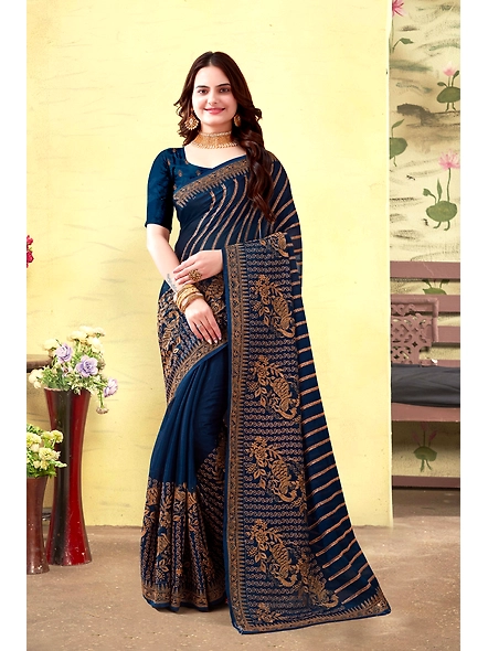 Parvati Multicolor Chiffon Saree-17019