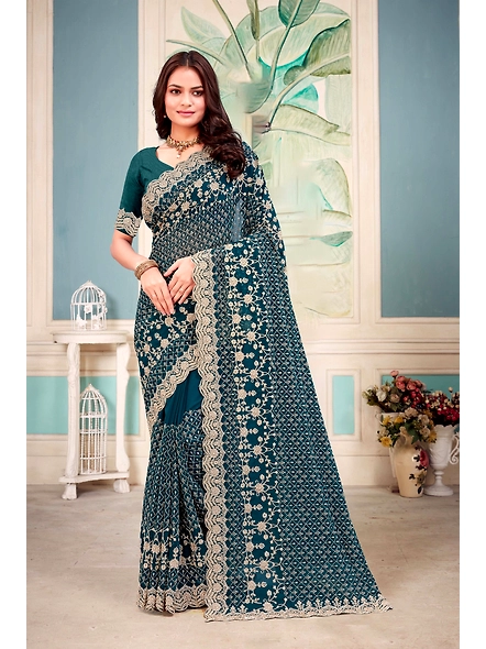 Parvati Multicolor Georgette Saree-4