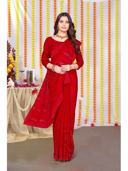 Parvati Multicolor Shimmer Saree-1