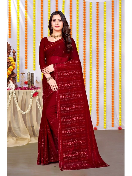 Parvati Multicolor Shimmer Saree-5