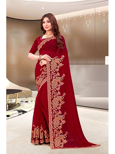 Parvati Multicolor Shimmer Saree-5