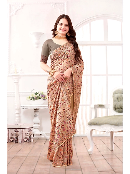Parvati Multicolor Georgette Saree-1
