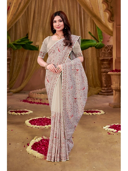 Parvati Multicolor Organza Saree-1