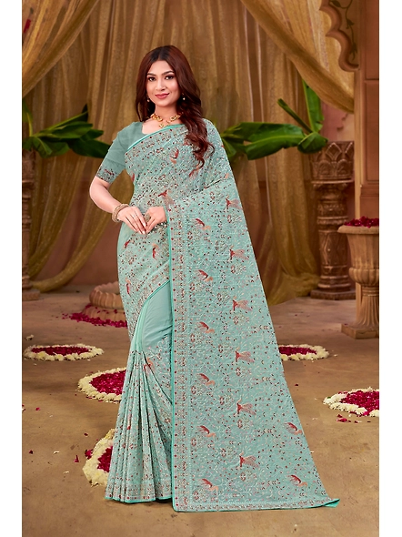 Parvati Multicolor Organza Saree-2