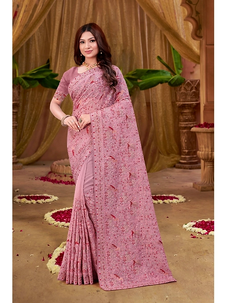 Parvati Multicolor Organza Saree-3