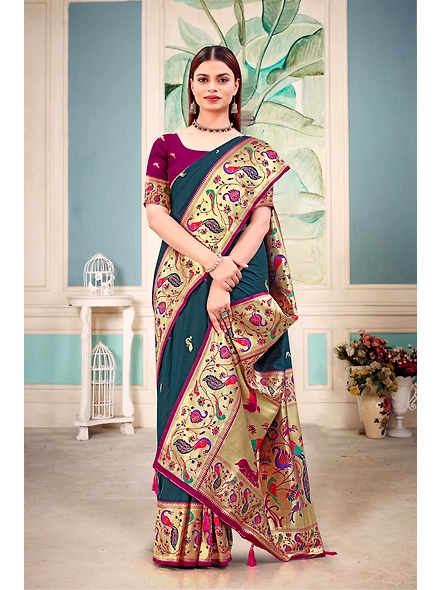 Parvati Multicolor Rapier Silk Saree-1