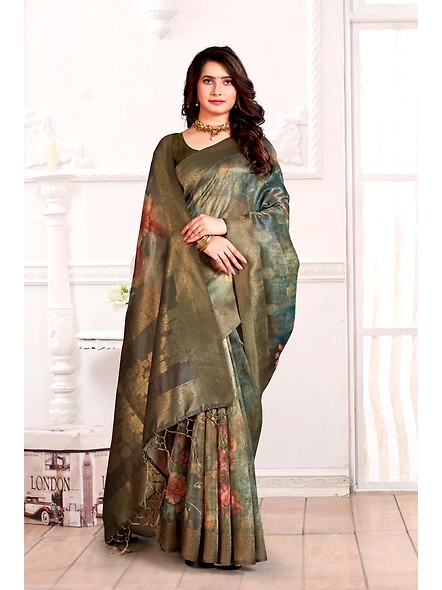 Parvati Multicolor Tissue Fabric Saree-25610